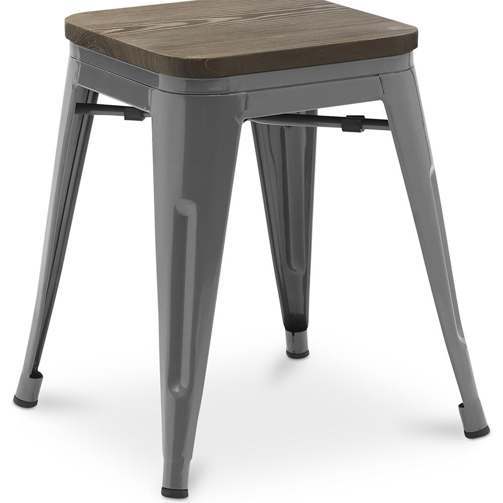 Sgabello da bar di design industriale - Legno e acciaio - 45 cm - Nuova edizione - Stylix image 8