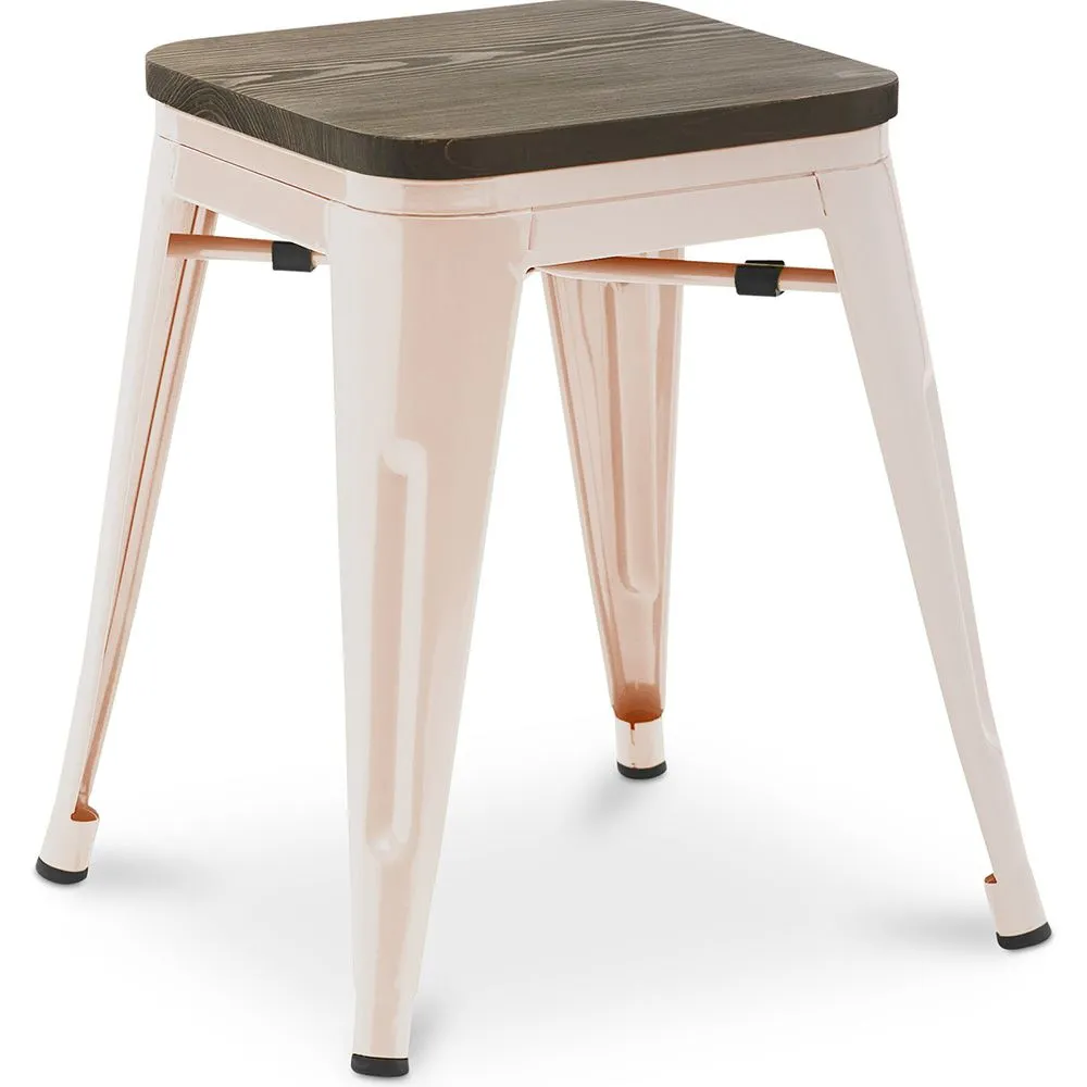 Sgabello da bar di design industriale - Legno e acciaio - 45 cm - Nuova edizione - Stylix image 8