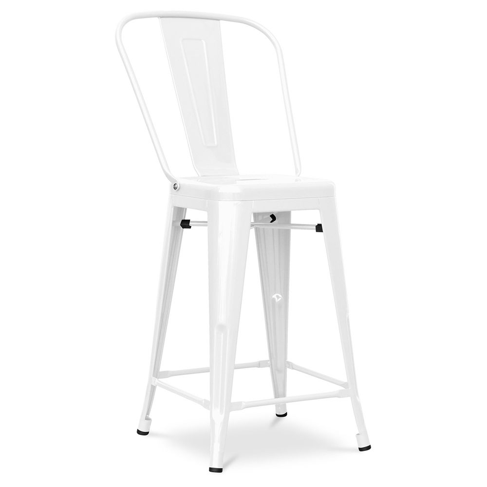 Sgabello da bar con schienale - Design industriale - 60 cm - Nuova edizione - Stylix image 8