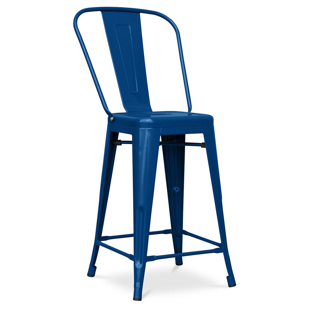 Sgabello da bar con schienale - Design industriale - 60 cm - Nuova edizione - Stylix image 8