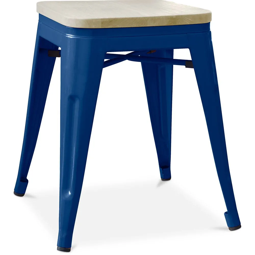 Sgabello da bar di design industriale - Legno e acciaio - 45cm - Nuova edizione - Stylix image 8