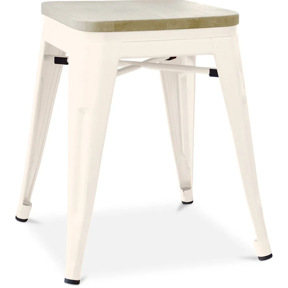 Sgabello da bar di design industriale - Legno e acciaio - 45cm - Nuova edizione - Stylix image 8