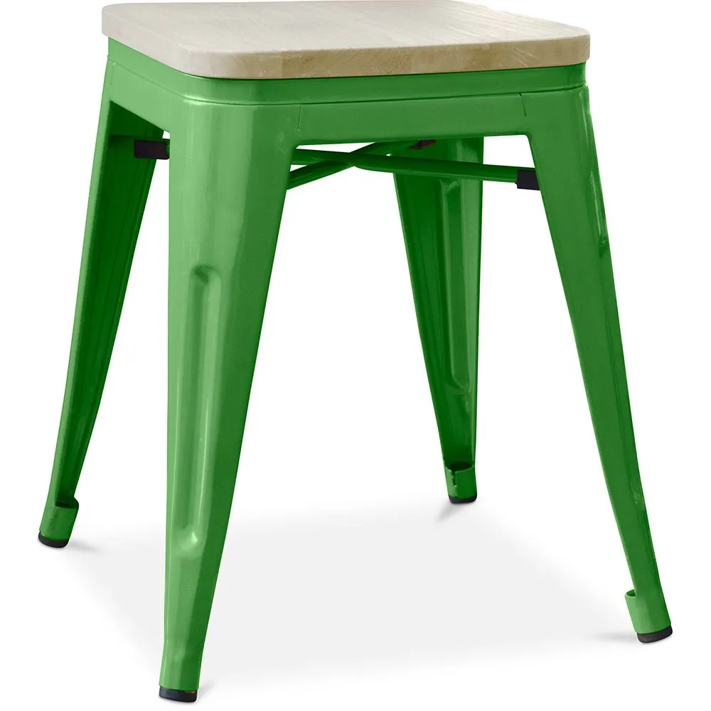Sgabello da bar di design industriale - Legno e acciaio - 45cm - Nuova edizione - Stylix image 8