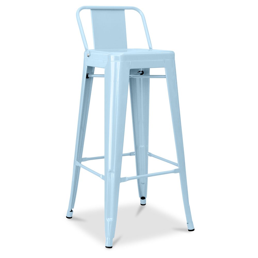 Sgabello da bar con schienale - Design industriale - 76 cm - Nuova edizione - Stylix image 8