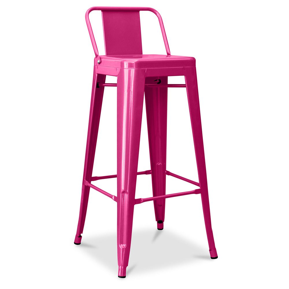 Sgabello da bar con schienale - Design industriale - 76 cm - Nuova edizione - Stylix image 8