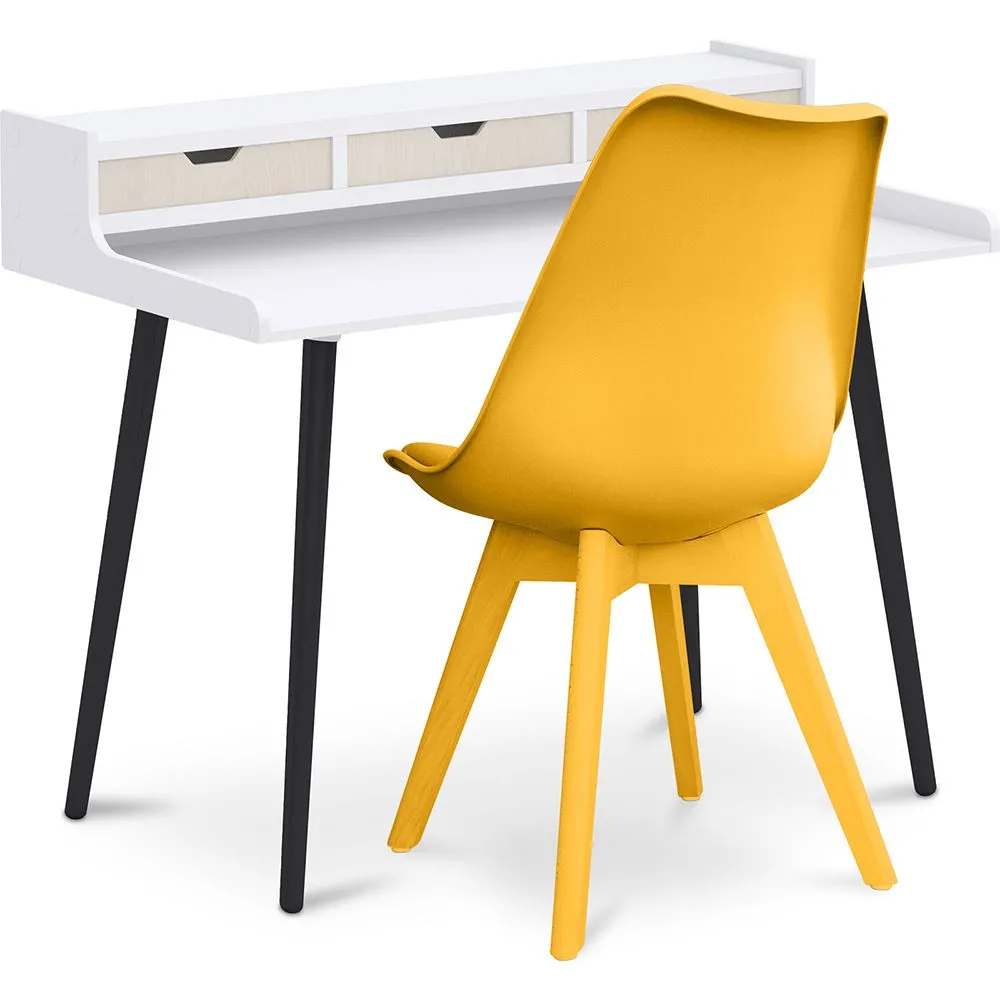Set Scrivania in Legno - Stile Scandinavo - Thora + Sedia da Pranzo - Stile Scandinavo - Denisse image 8