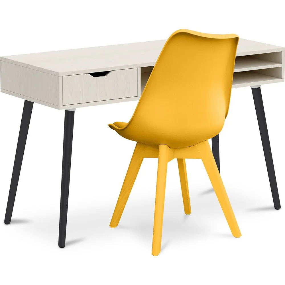 Set Scrivania in Legno - Stile Scandinavo - Beckett + Sedia da Pranzo - Stile Scandinavo - Denisse image 8