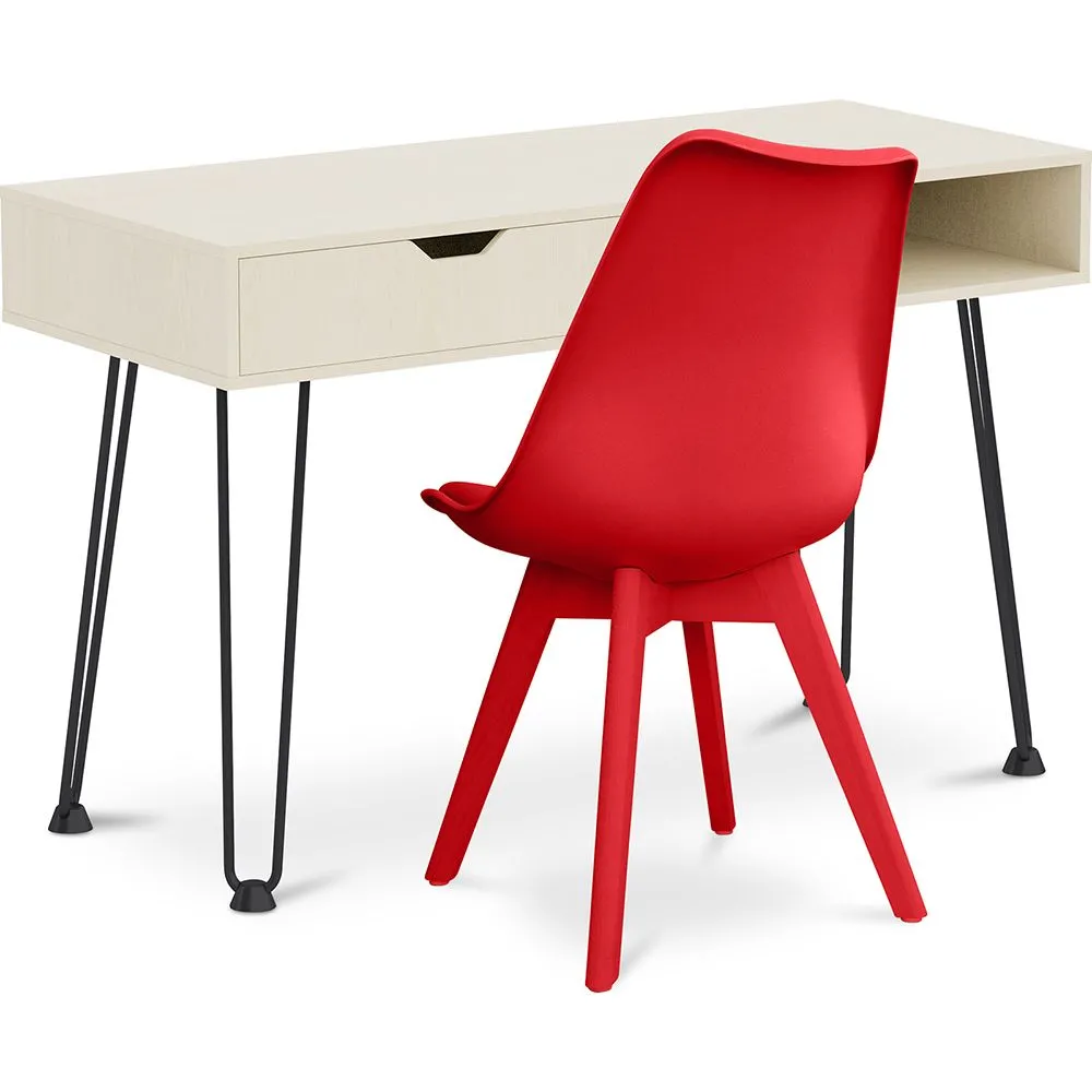Set Scrivania in Legno - Stile Scandinavo - Andor + Sedia da Pranzo - Stile Scandinavo - Denisse image 8
