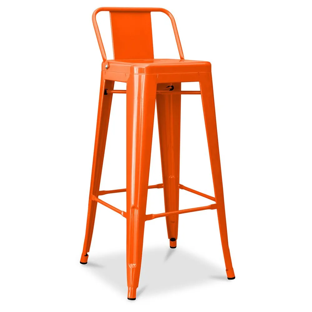 Sgabello da bar con schienale - Design industriale - 76 cm - Nuova edizione - Stylix image 8