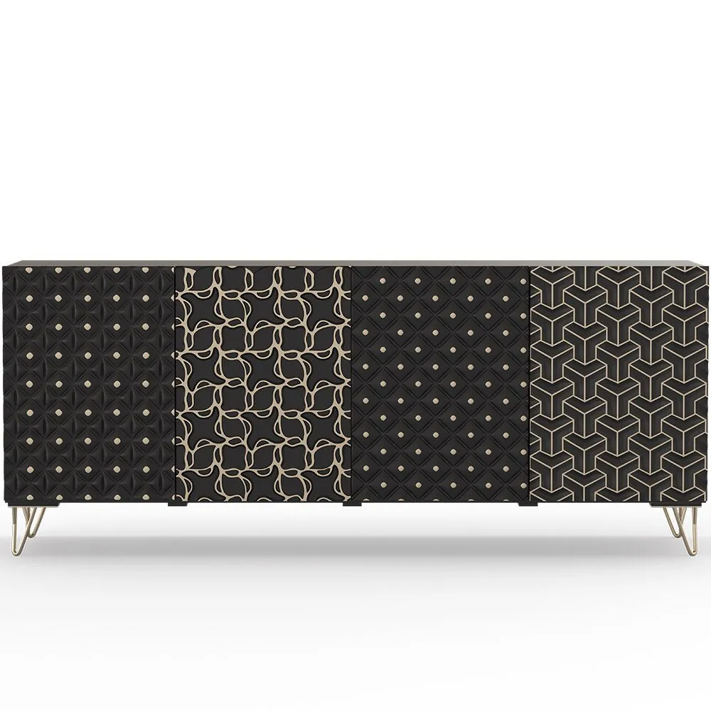 Credenza in stile in legno - Nero - Haui image 8