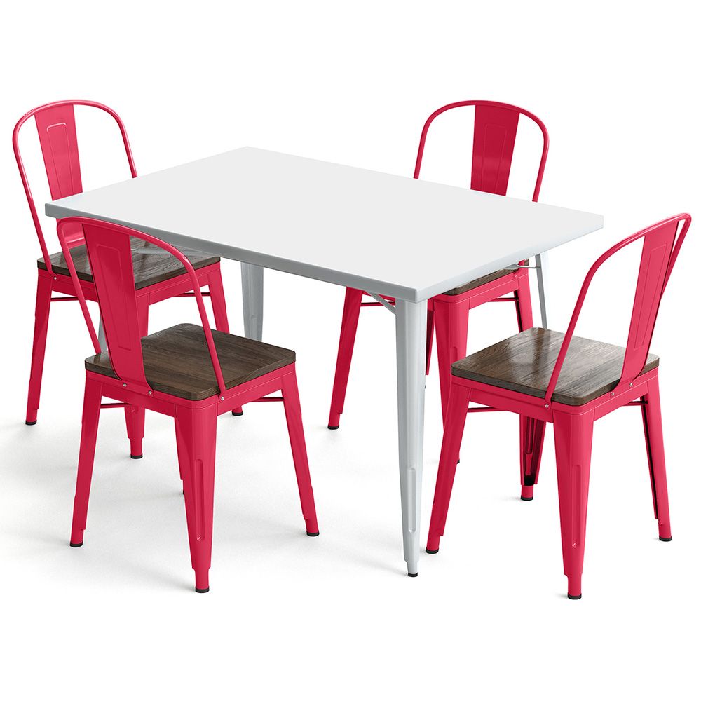 Pack Tavolo da pranzo e 4 sedie da pranzo Design industriale - Nuova edizione - Bistrot Stylix image 8