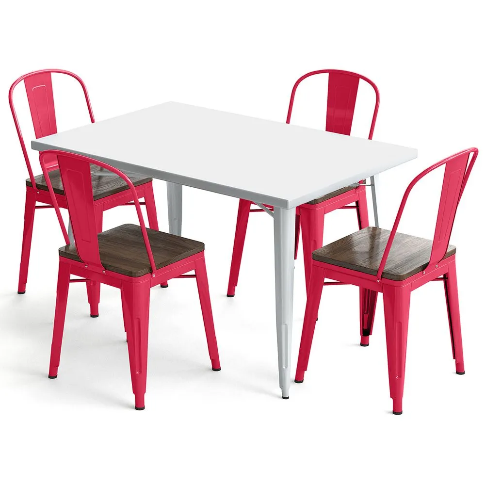 Pack Tavolo da pranzo e 4 sedie da pranzo Design industriale - Nuova edizione - Bistrot Stylix image 8