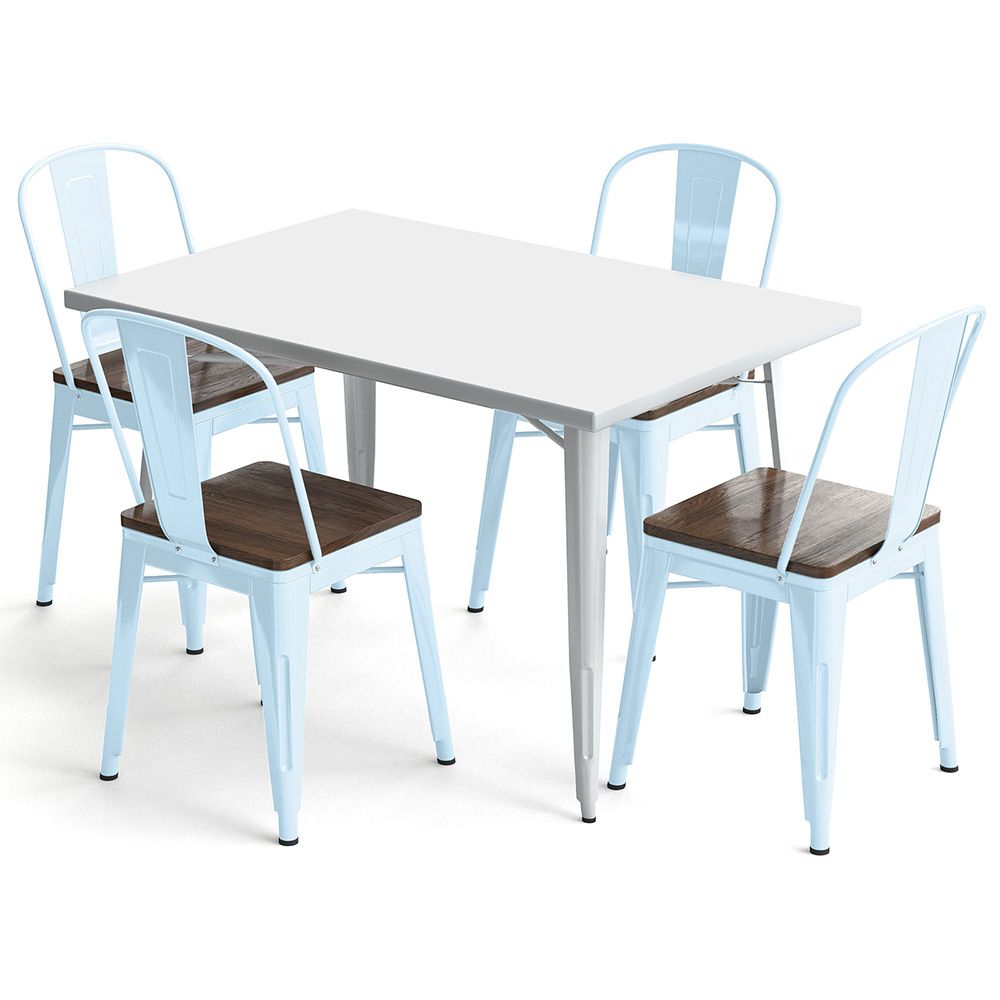 Pack Tavolo da pranzo e 4 sedie da pranzo Design industriale - Nuova edizione - Bistrot Stylix image 8