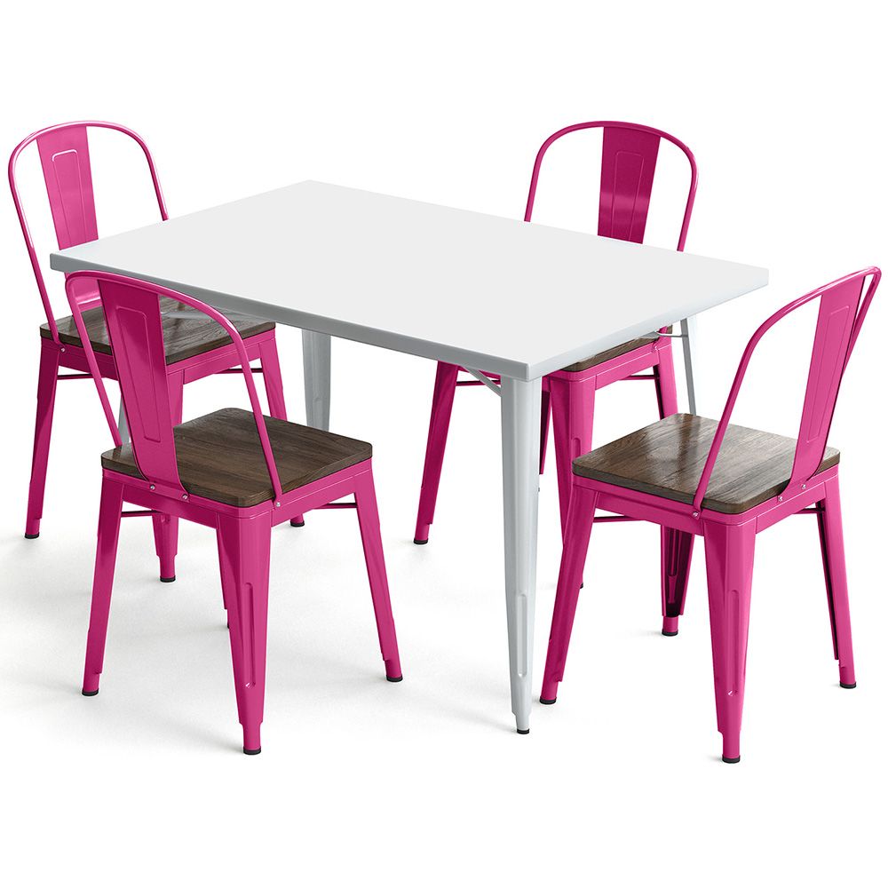 Pack Tavolo da pranzo e 4 sedie da pranzo Design industriale - Nuova edizione - Bistrot Stylix image 8