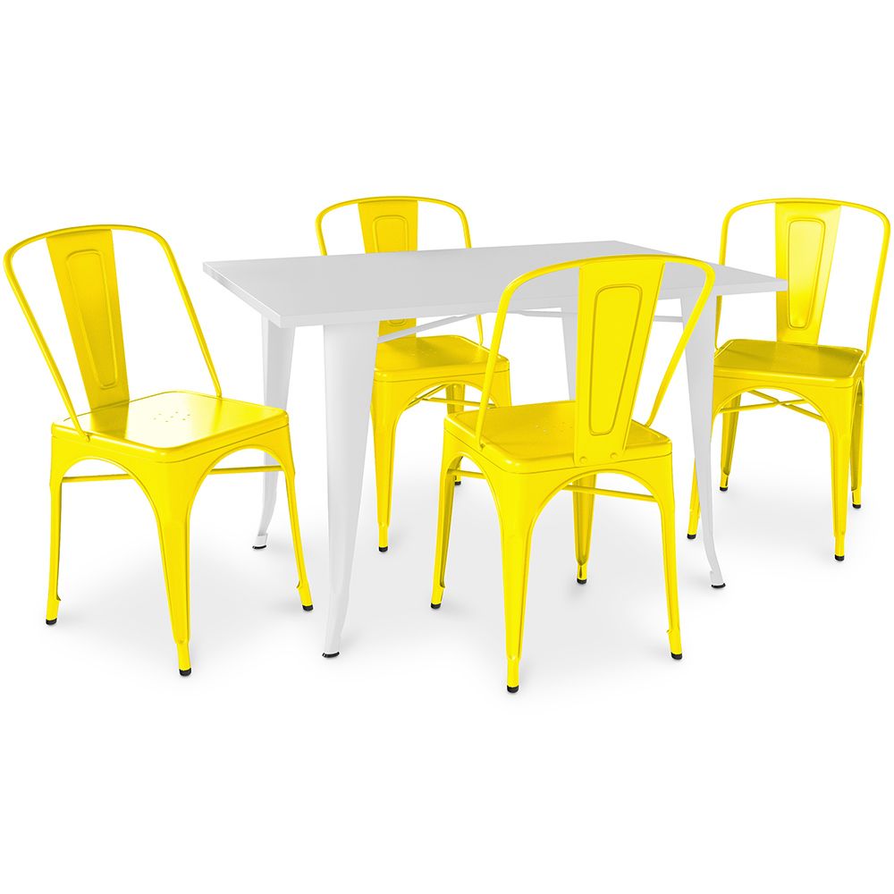 Pack Tavolo da pranzo e 4 sedie da pranzo Design industriale - Nuova edizione - Bistrot Stylix image 8