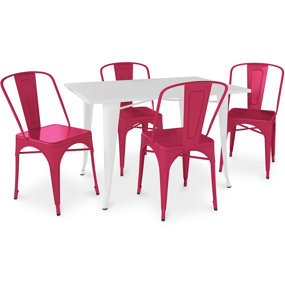 Pack Tavolo da pranzo e 4 sedie da pranzo Design industriale - Nuova edizione - Bistrot Stylix image 8