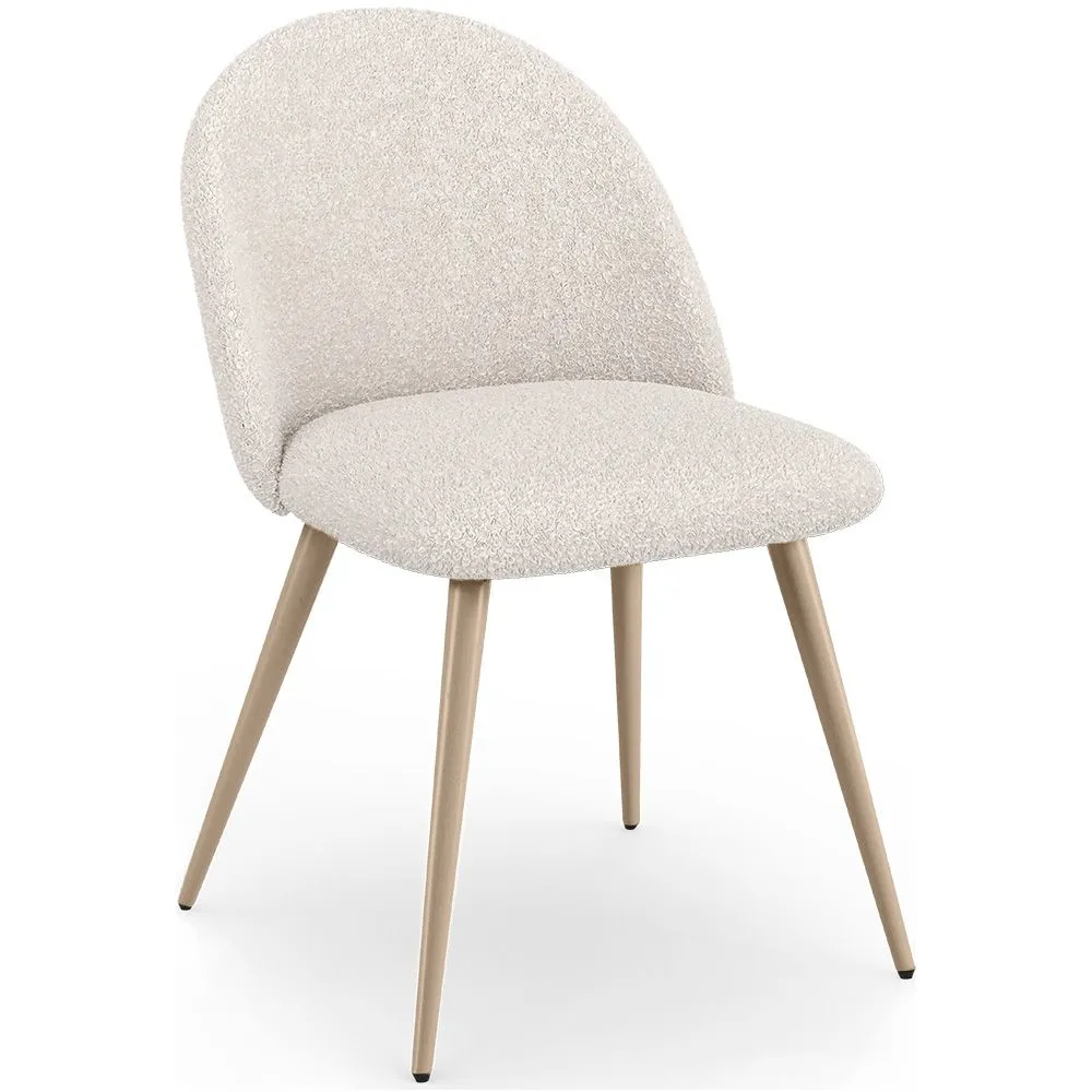 Sedia da pranzo - Rivestita in tessuto bouclé - Design scandinavo - Evelyne image 8