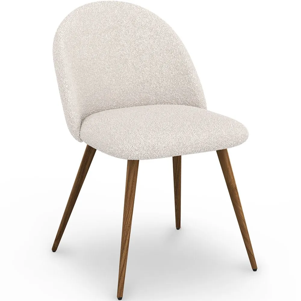 Sedia da pranzo - Rivestita in tessuto bouclé - scandinavo - Evelyne image 8