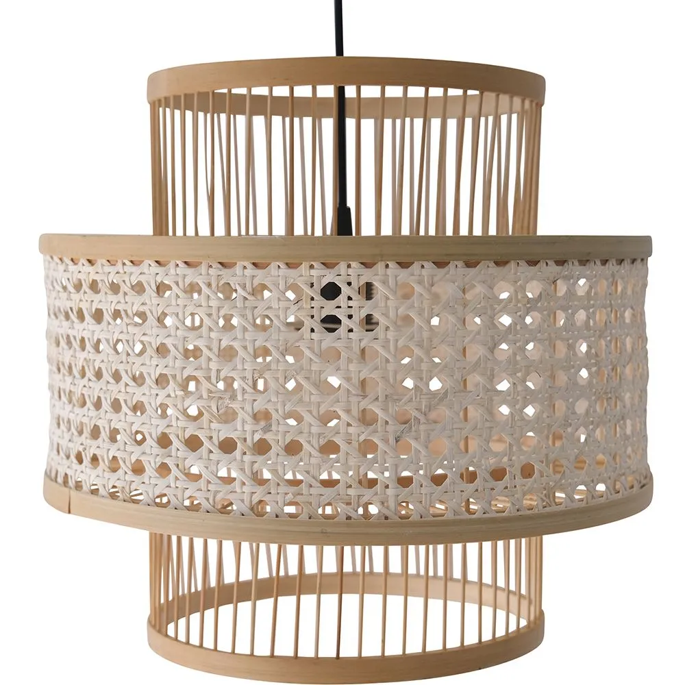 Lampada da soffitto in rattan - Lampada a sospensione stile Boho Bali - Yei image 8