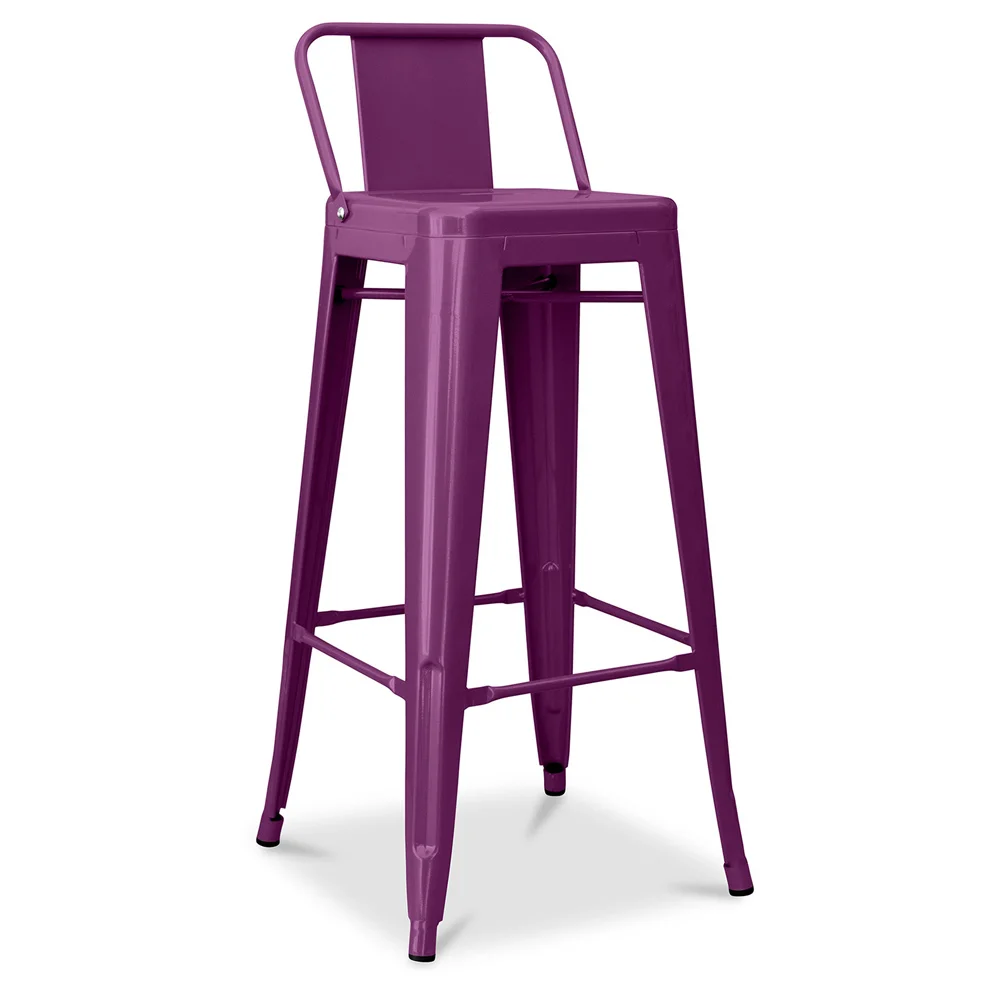 Sgabello da bar con schienale - Design industriale - 76 cm - Nuova edizione - Stylix image 8