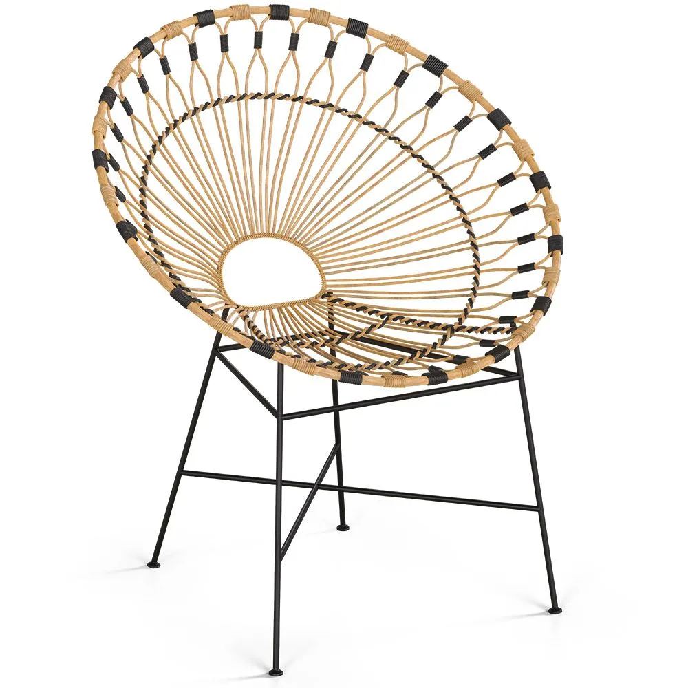 Sedia rotonda da esterno in rattan sintetico - Design Boho Bali - Elsa image 8