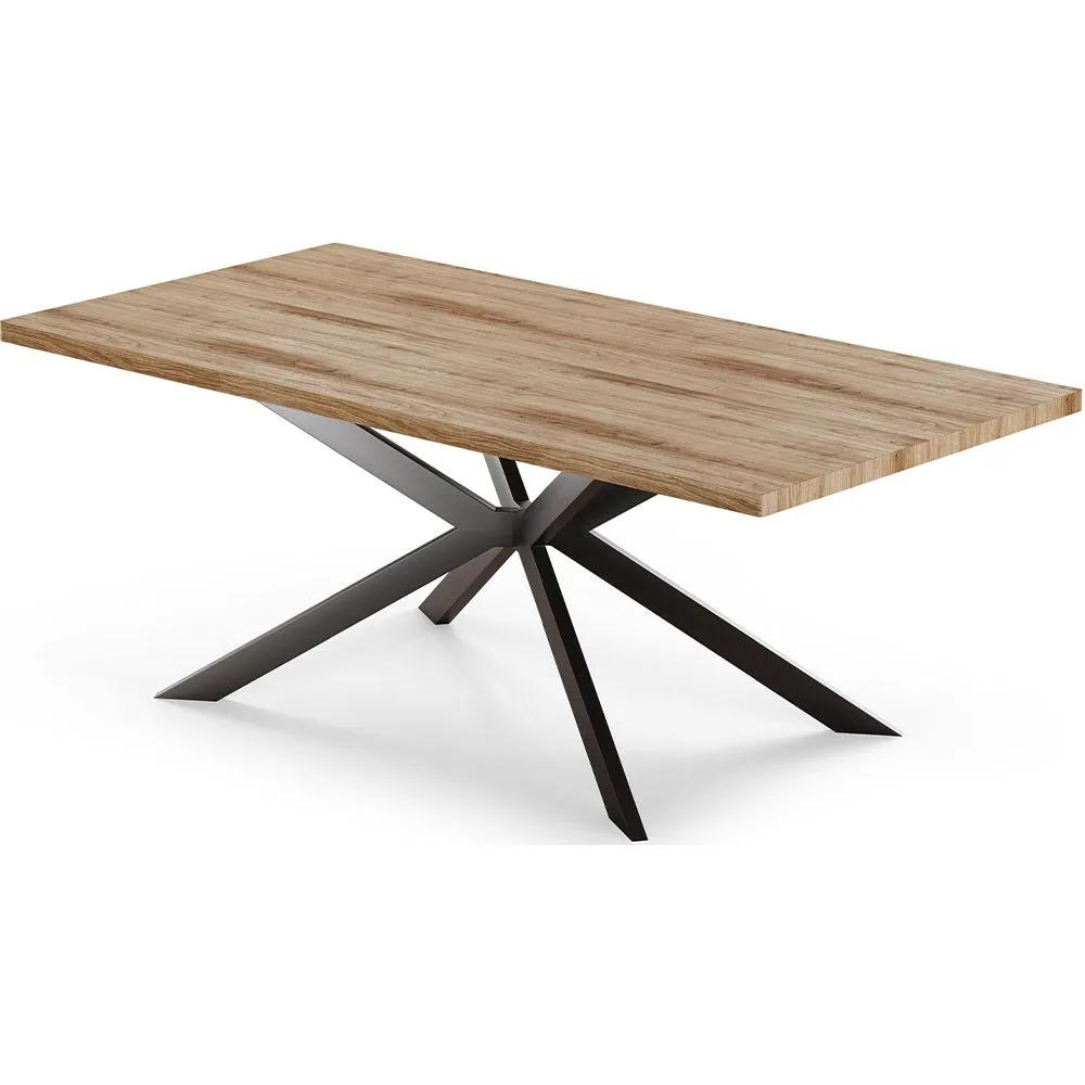 Tavolo da pranzo rettangolare - Industriale - Legno e metallo - Bayron image 8