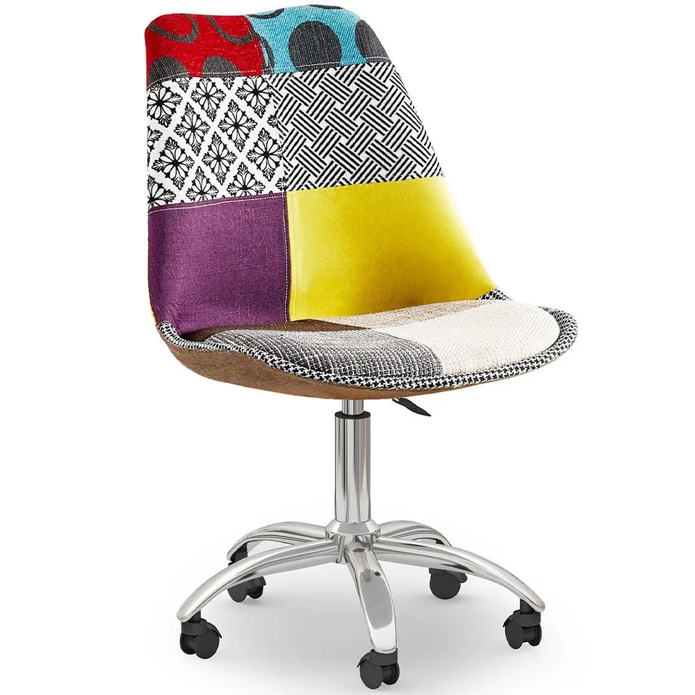 Sedia da Ufficio Girevole - Tappezzeria Patchwork - Ray  image 8