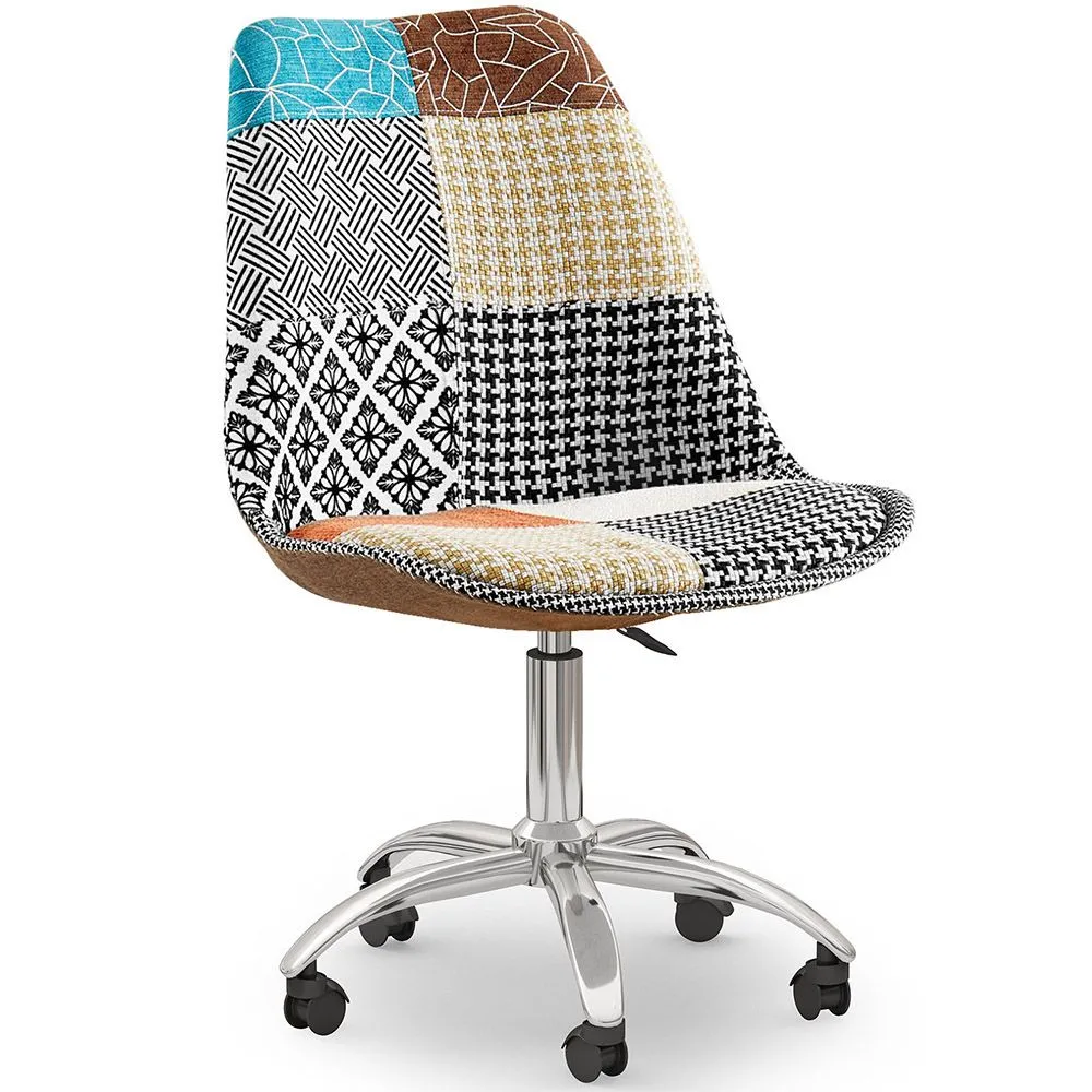 Sedia da Ufficio Girevole - Tappezzeria Patchwork - Patty image 8