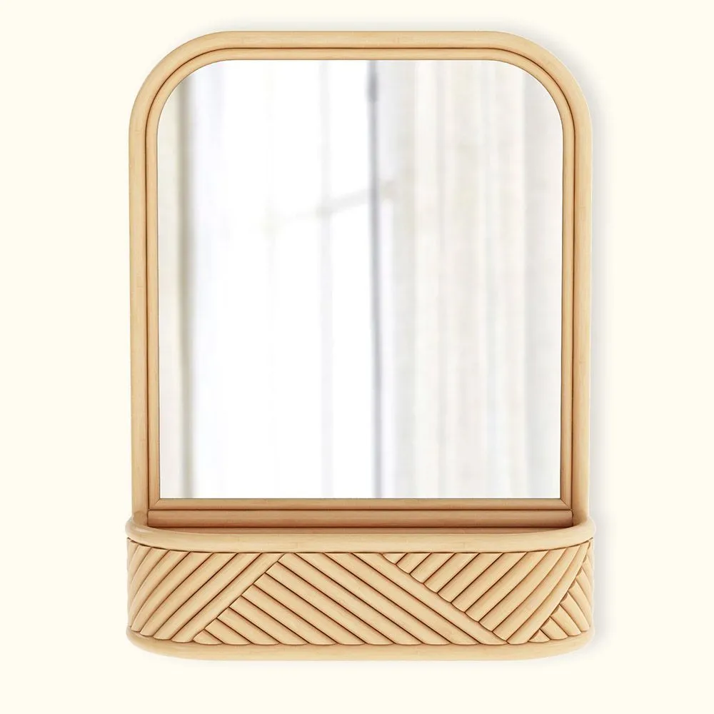 Specchio da Parete con Cornice in Rattan - Stile Boho Bali - Amara image 8