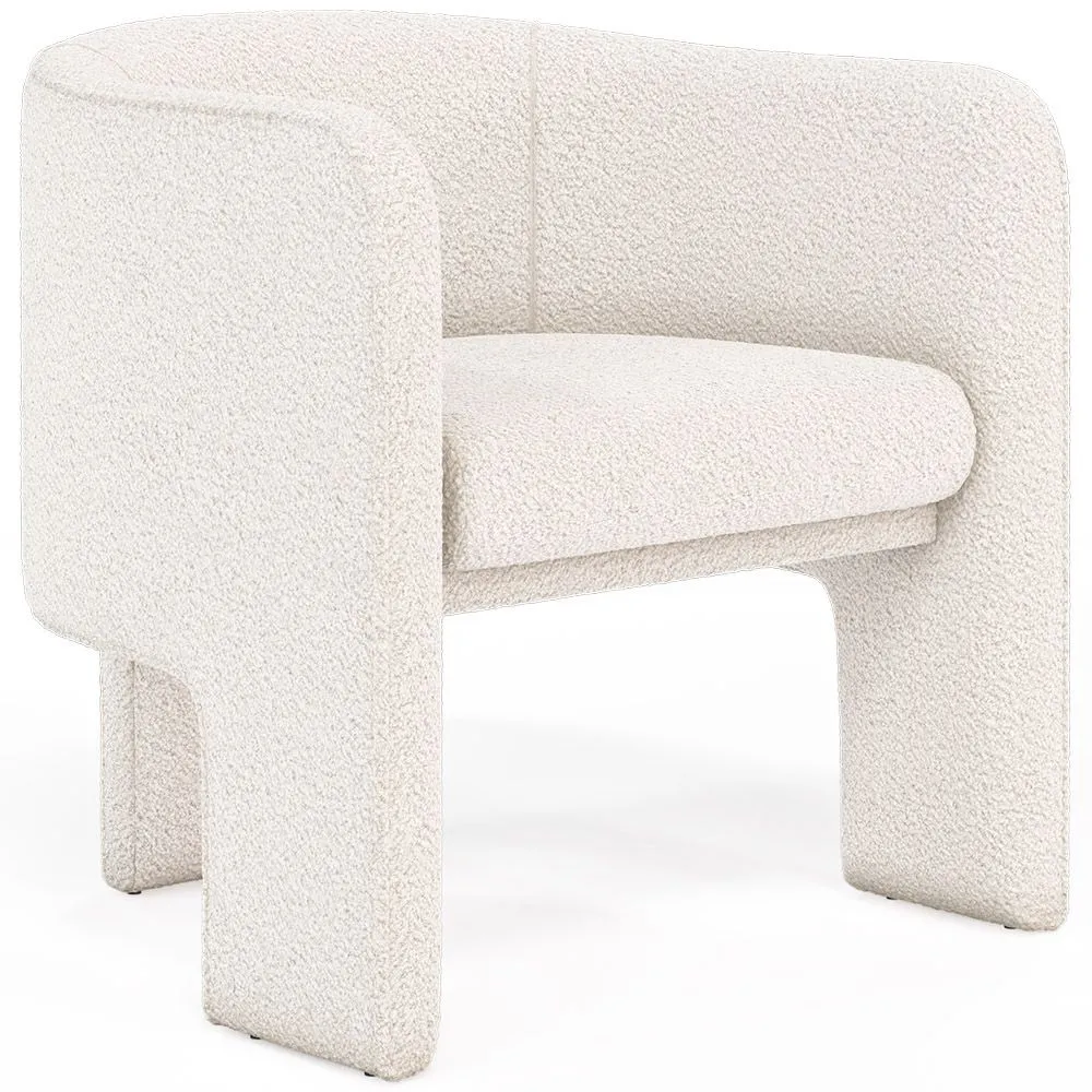 Poltrona di Design - Poltrona Imbottita in Tessuto Bouclé - Curtis image 8
