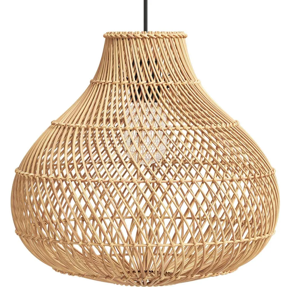 Lampada a soffitto in rattan - Lampada a sospensione boho di Bali - Wayan image 8