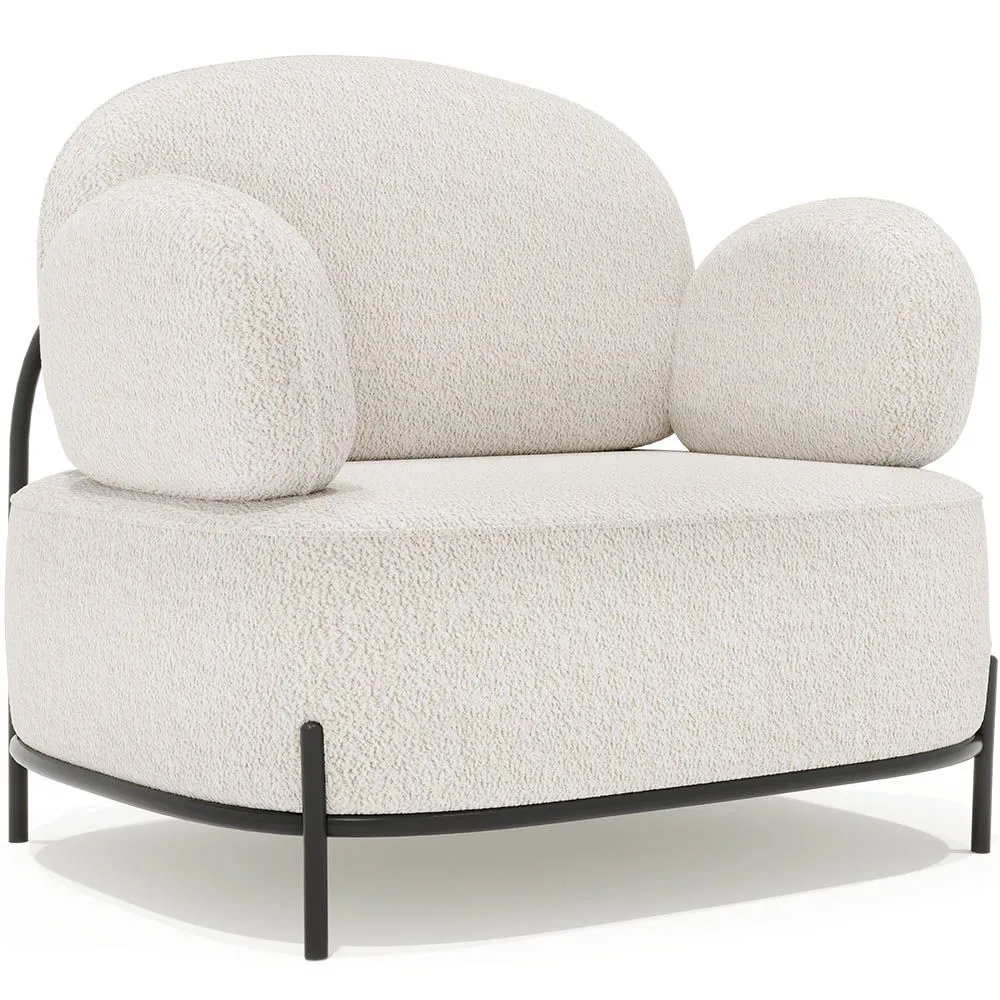 Poltrona di design - Rivestita in tessuto bouclé - Baman image 8