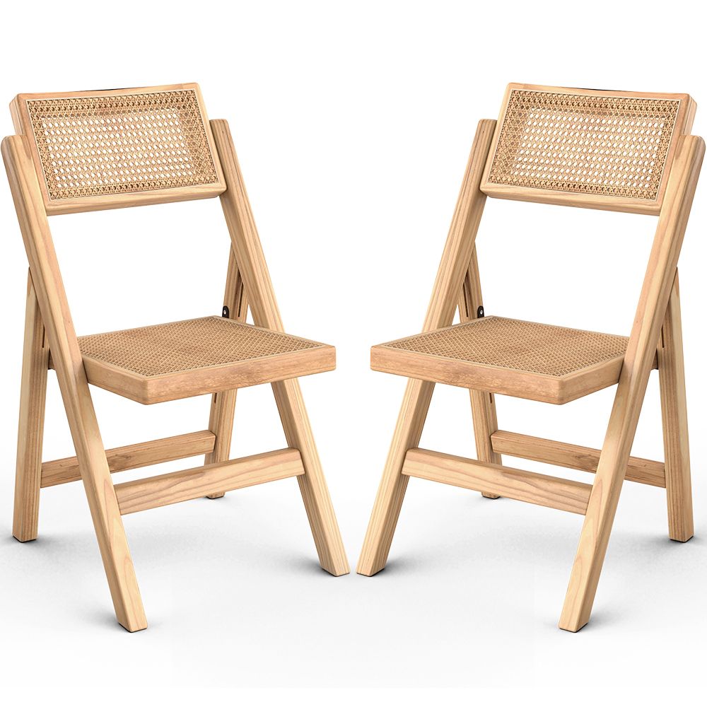 Pack di 2 Sedia da pranzo in rattan Canage e legno - Umbra image 8