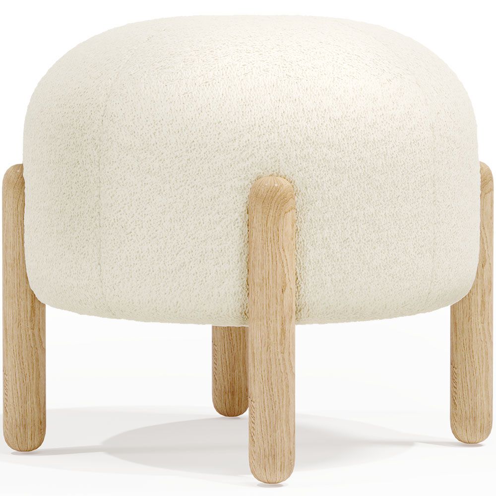 Sgabello Basso Imbottito in Bouclé - Curve image 8