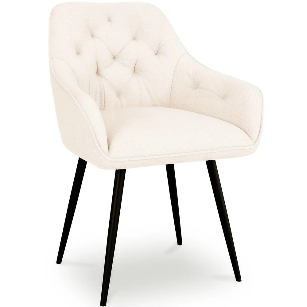 Sedia da pranzo con braccioli - Rivestita in Bouclé Premium - Alene image 8