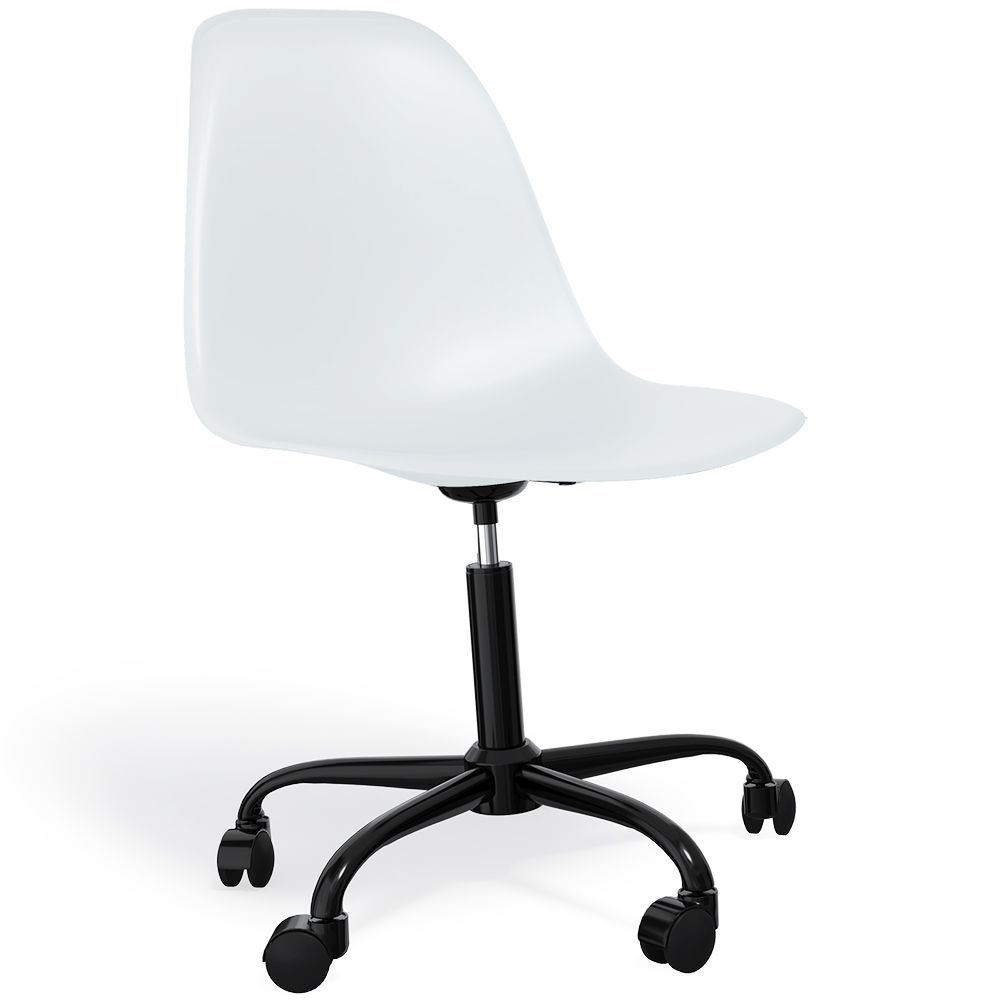 Sedia da ufficio con braccioli - Sedia da scrivania con ruote - Struttura nera Denisse image 8