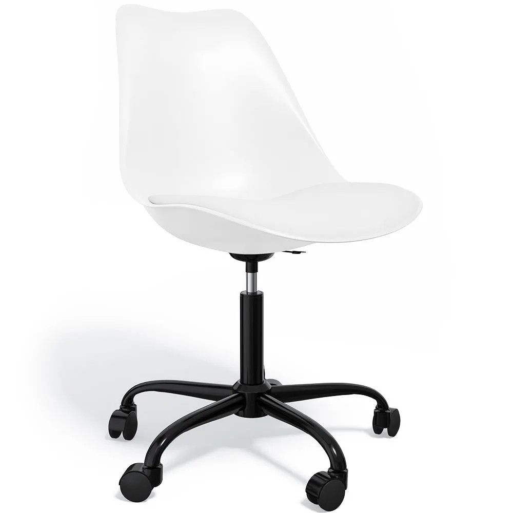 Sedia da ufficio con ruote - Sedia girevole per scrivania - Struttura nera Tulip image 8
