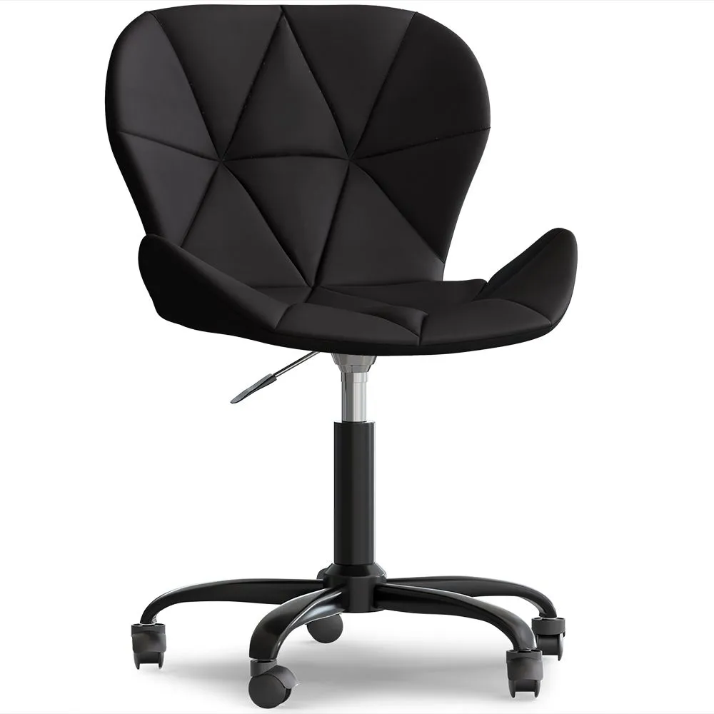  Sedia da ufficio con ruote - Sedia girevole da scrivania - Rivestita in similpelle - Struttura nera Wito image 8