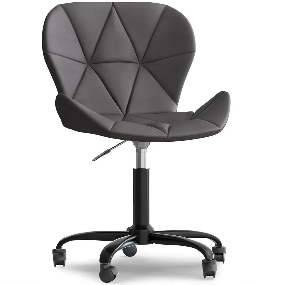  Sedia da ufficio con ruote - Sedia girevole da scrivania - Rivestita in similpelle - Struttura nera Wito image 8