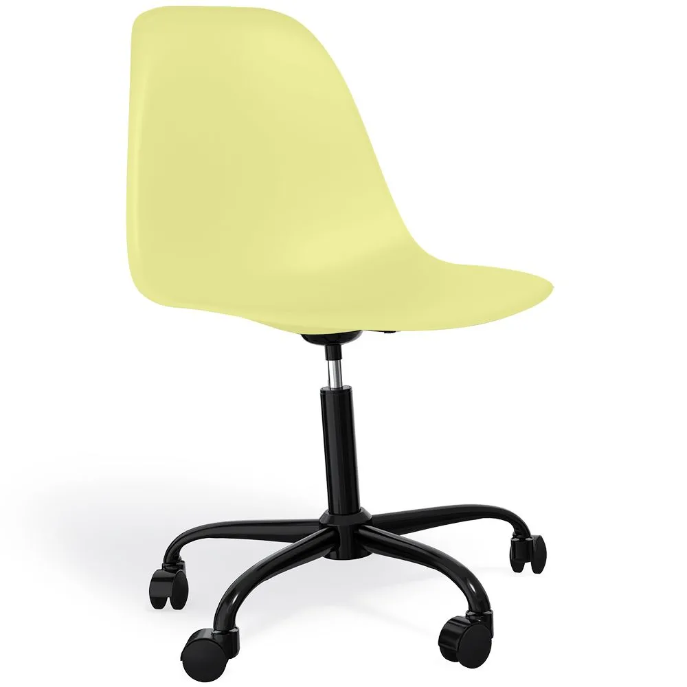 Sedia da ufficio con braccioli - Sedia da scrivania con ruote - Struttura nera Denisse image 8