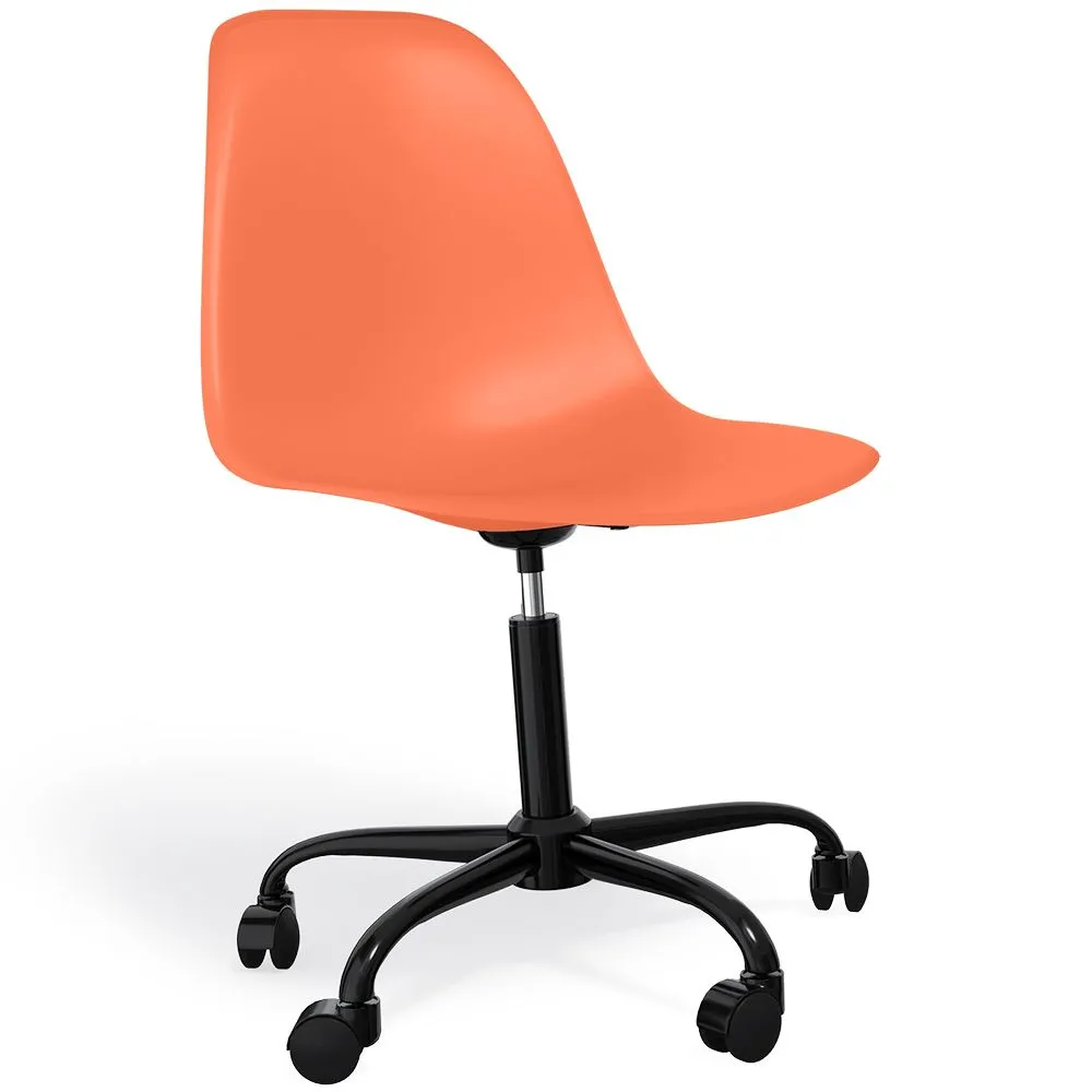 Sedia da ufficio con braccioli - Sedia da scrivania con ruote - Struttura nera Denisse image 8