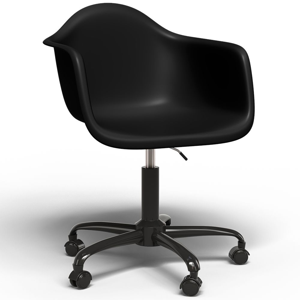 Sedia da ufficio con braccioli - Sedia da scrivania con ruote - Struttura nera Weston image 8