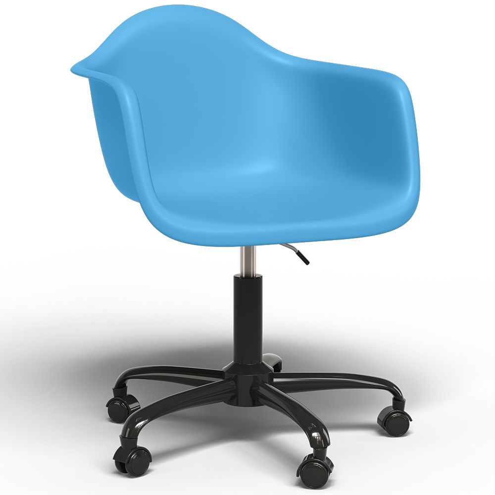 Sedia da ufficio con braccioli - Sedia da scrivania con ruote - Struttura nera Weston image 8