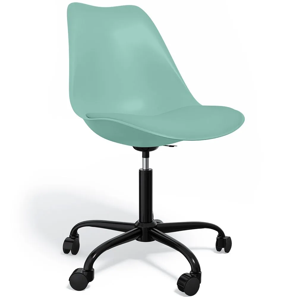 Sedia da ufficio con ruote - Sedia girevole per scrivania - Struttura nera Tulip image 8