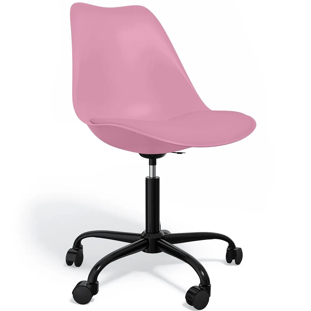 Sedia da ufficio con ruote - Sedia girevole per scrivania - Struttura nera Tulip image 8