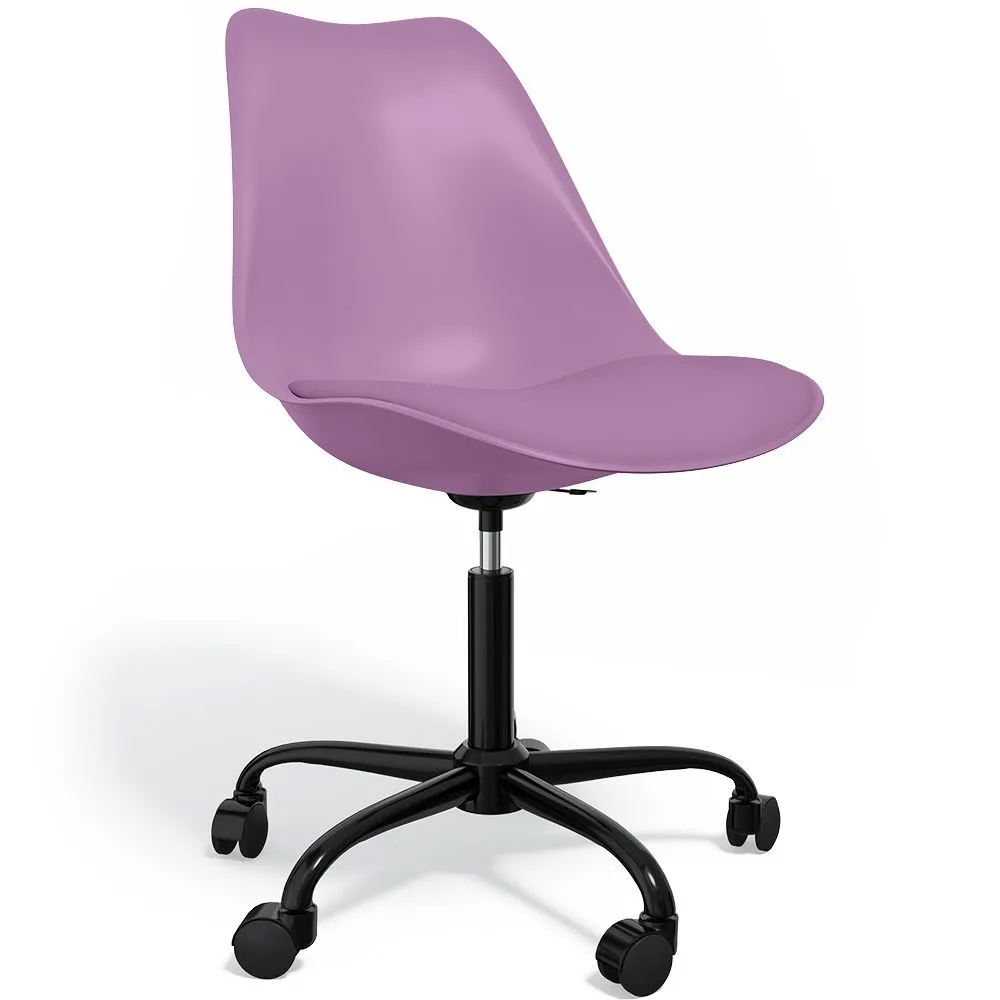Sedia da ufficio con ruote - Sedia girevole per scrivania - Struttura nera Tulip image 8