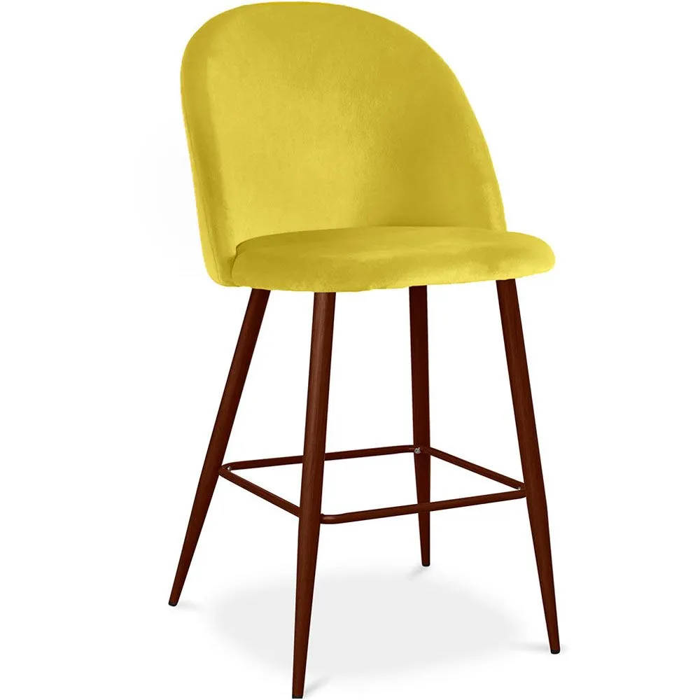 Sgabello imbottito in velluto - Design scandinavo - 66cm - Evelyne image 8