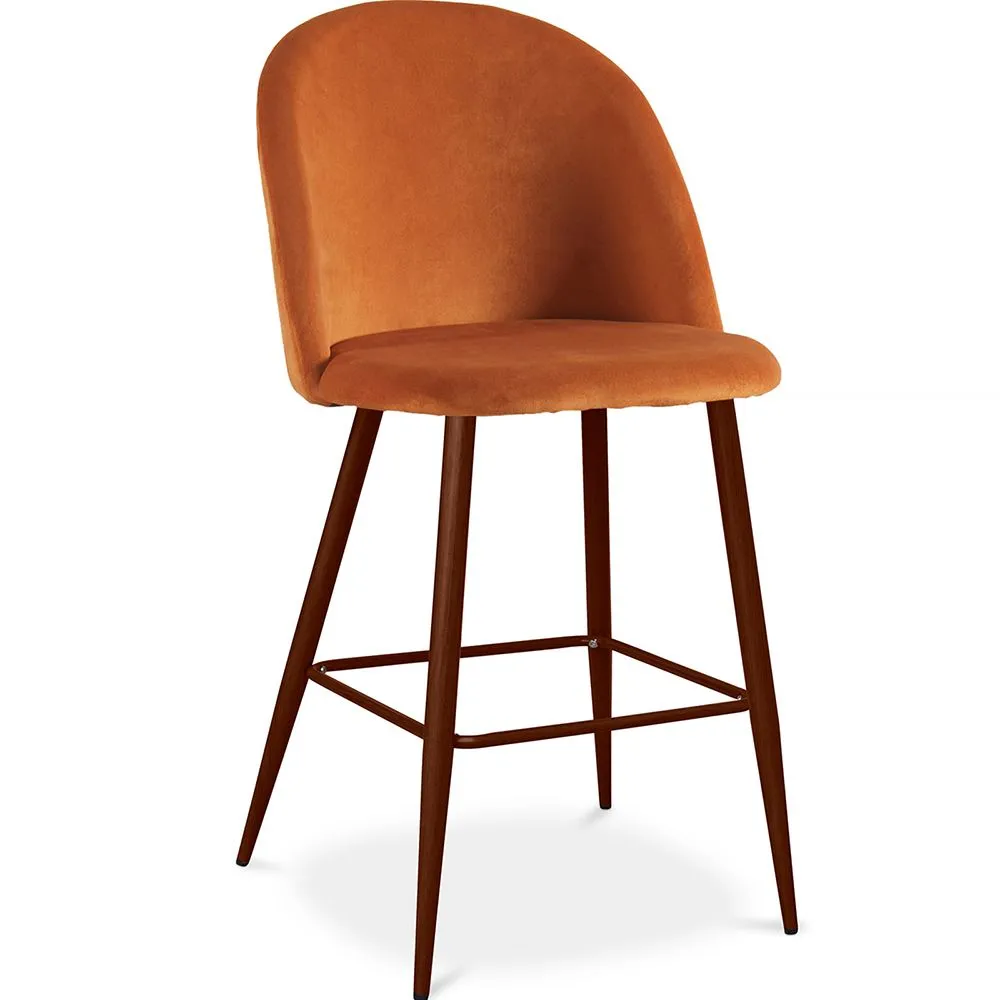 Sgabello imbottito in velluto - Design scandinavo - 66cm - Evelyne image 8