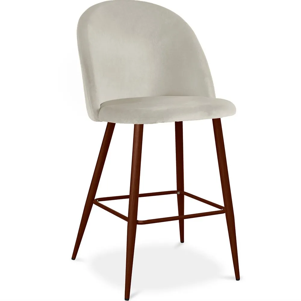 Sgabello imbottito in velluto - Design scandinavo - 66cm - Evelyne image 8