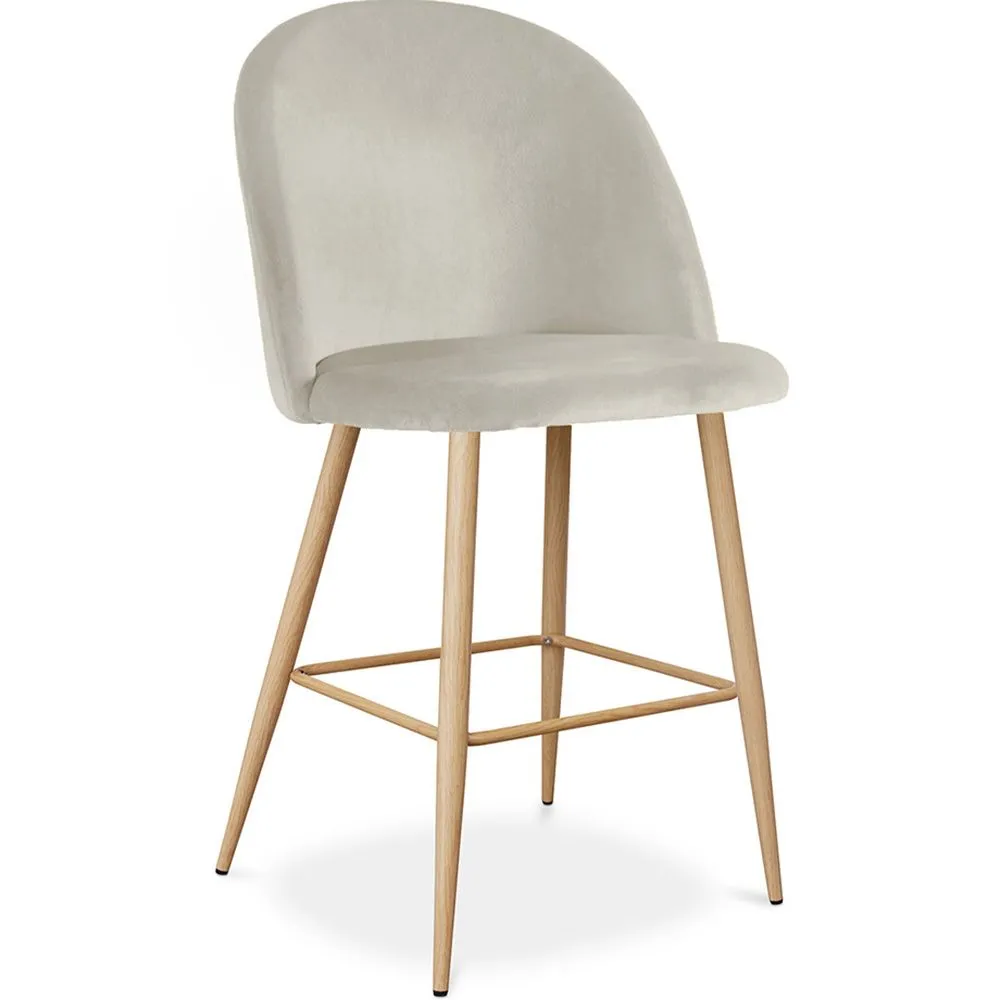 Sgabello imbottito in velluto - Design scandinavo - 66cm - Evelyne image 8